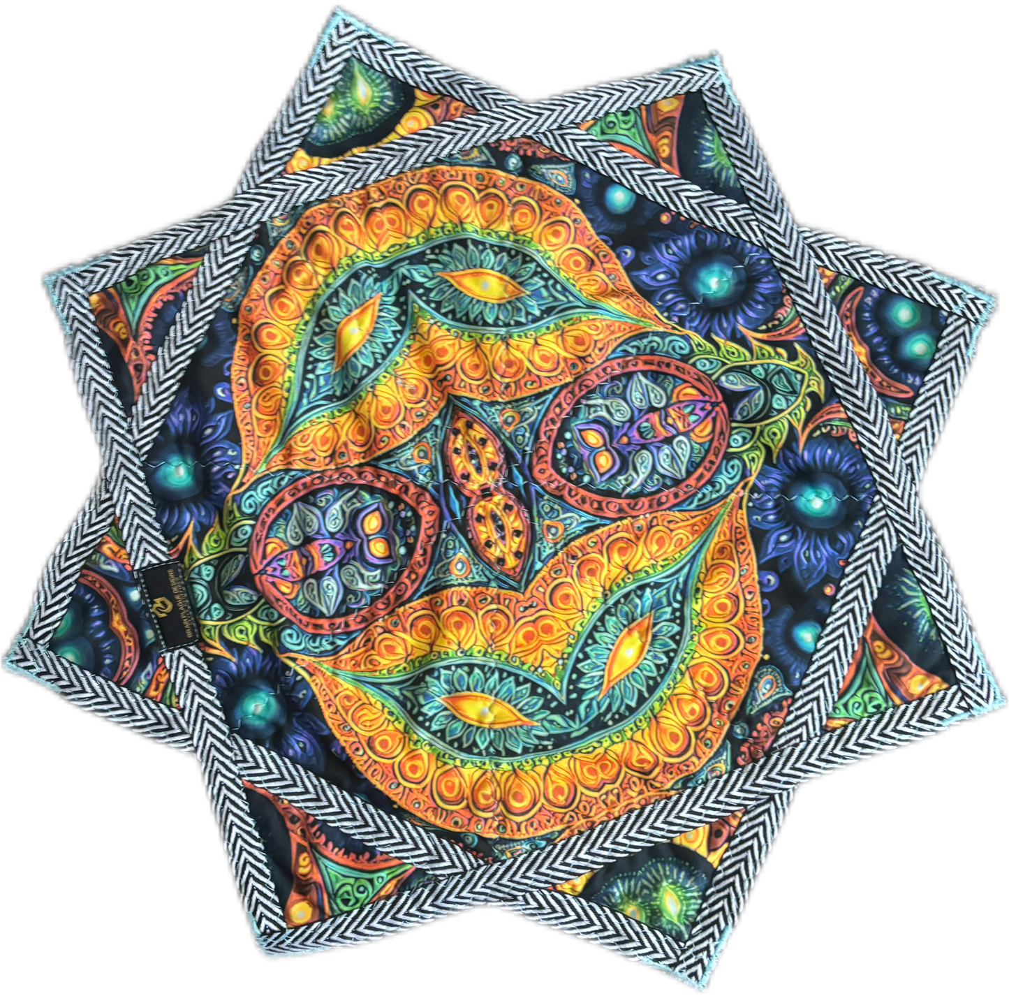 24” UV Flowstar BPD prints, BW woven trim
