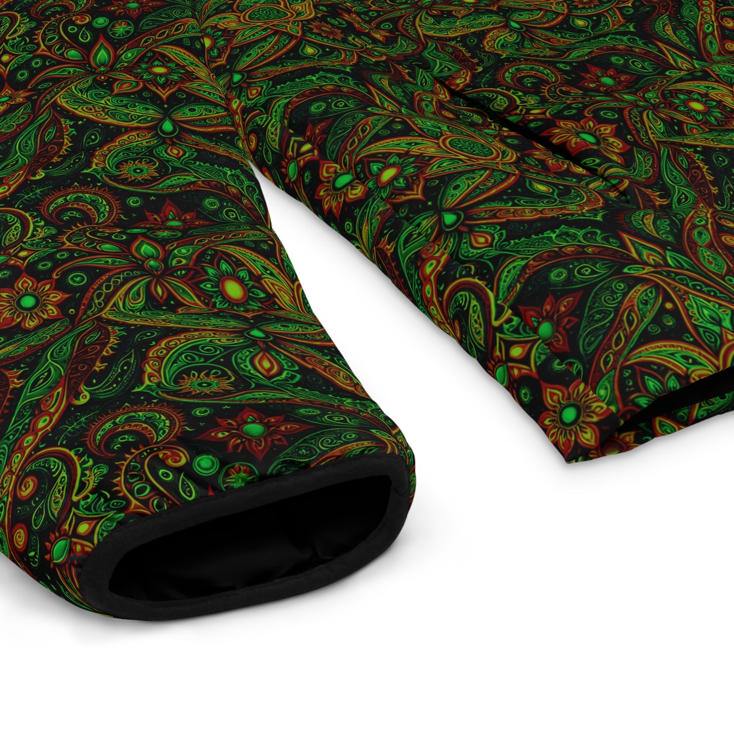NuPaisley 01 Men’s Puffer Jacket – Bold Paisley-Inspired Festival & Streetwear Outerwear
