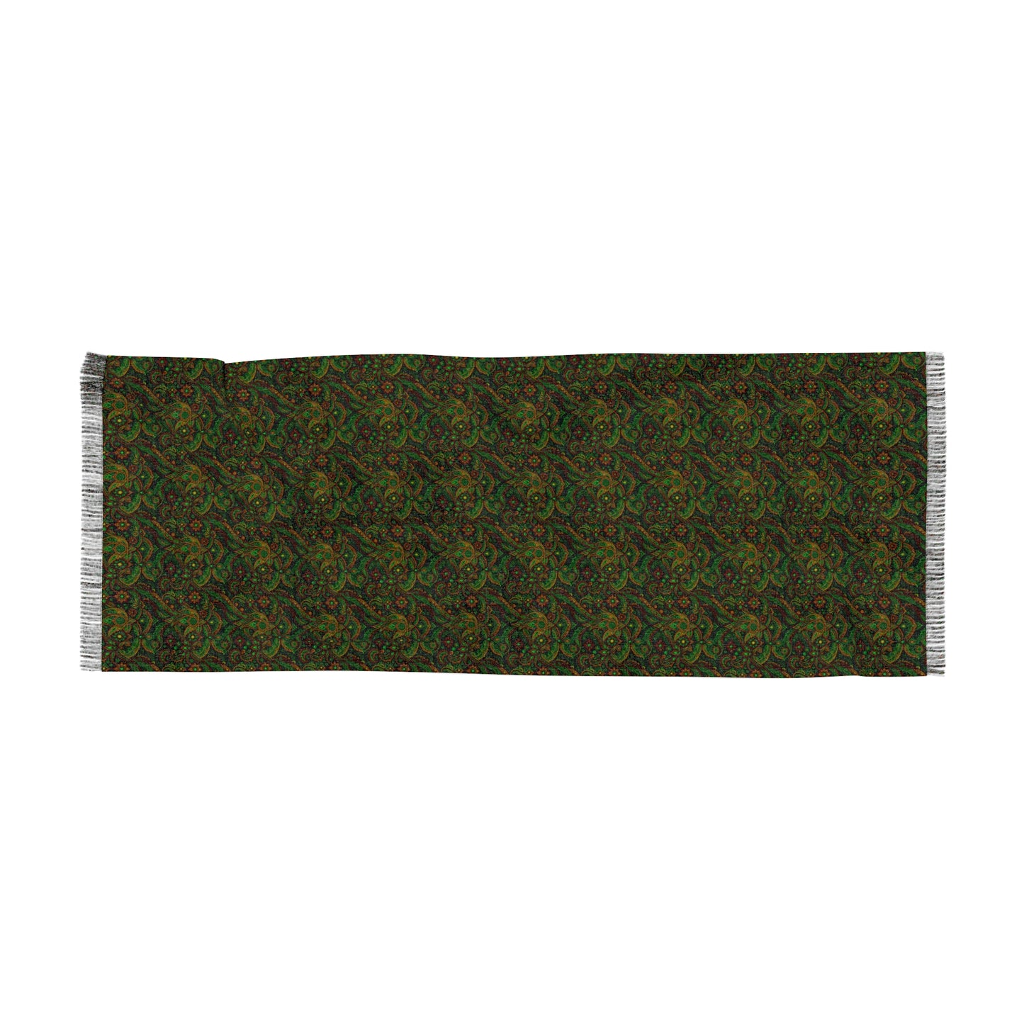 NuPaisley 01 Pashmina – Boho Psychedelic Green Paisley Festival Shawl/Scarf