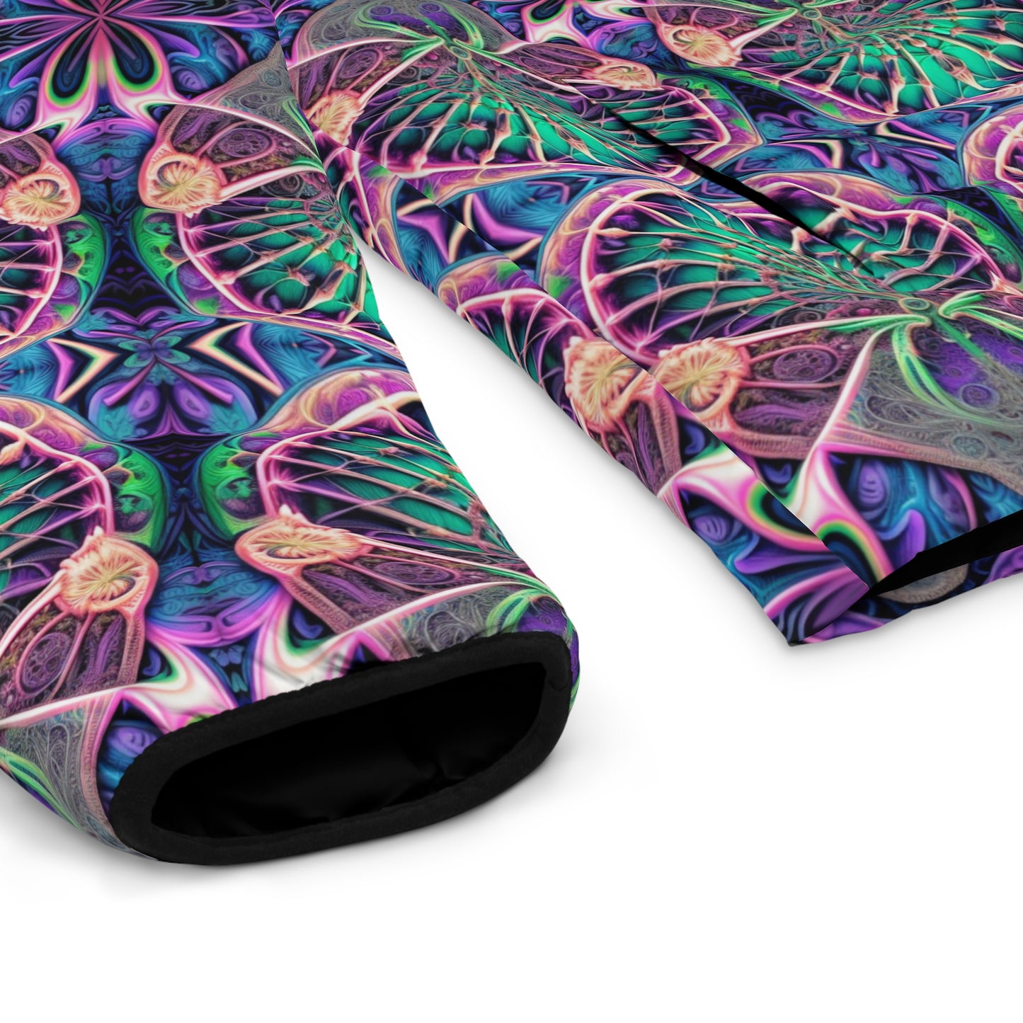 PSYCH 01 Men’s Puffer Jacket – Bold Psychedelic Festival Outerwear