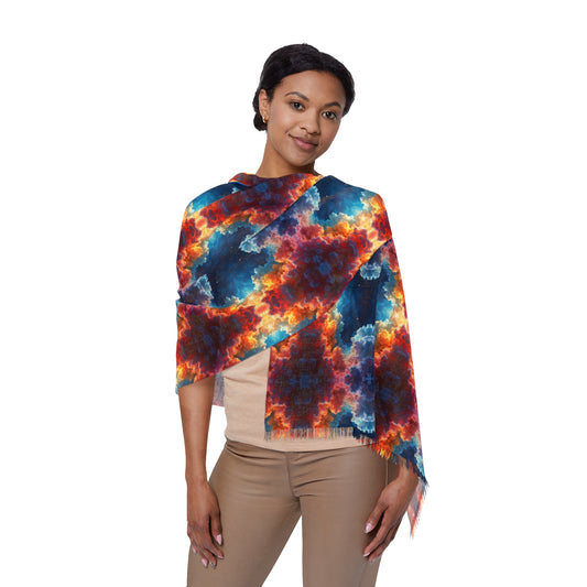 Cosmic 01 Pashmina – Psychedelic Nebula-Inspired Cloud Print Festival Scarf/Shawl  Description: