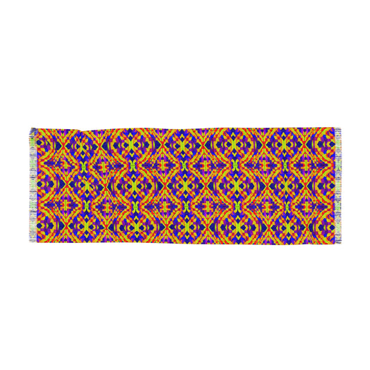 NuPlaid 01 Pashmina/Shawl/Scarf – Vibrant Psychedelic Geometric Rave EDM Festival Style
