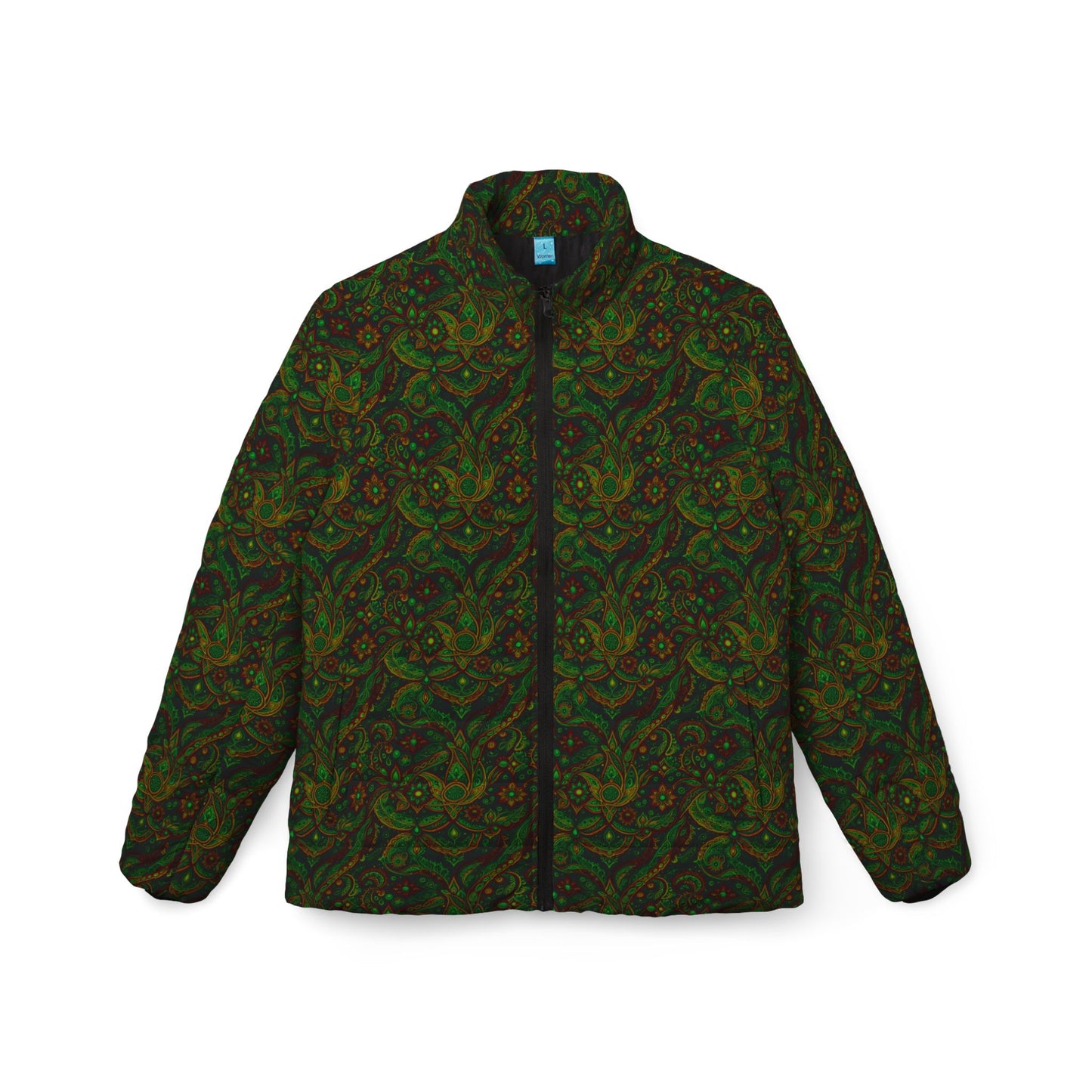 NuPaisley 01 Women’s Puffer Jacket – Elegant Paisley Festival & Everyday Outerwear