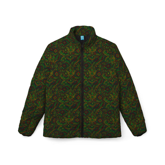 NuPaisley 01 Women’s Puffer Jacket – Elegant Paisley Festival & Everyday Outerwear