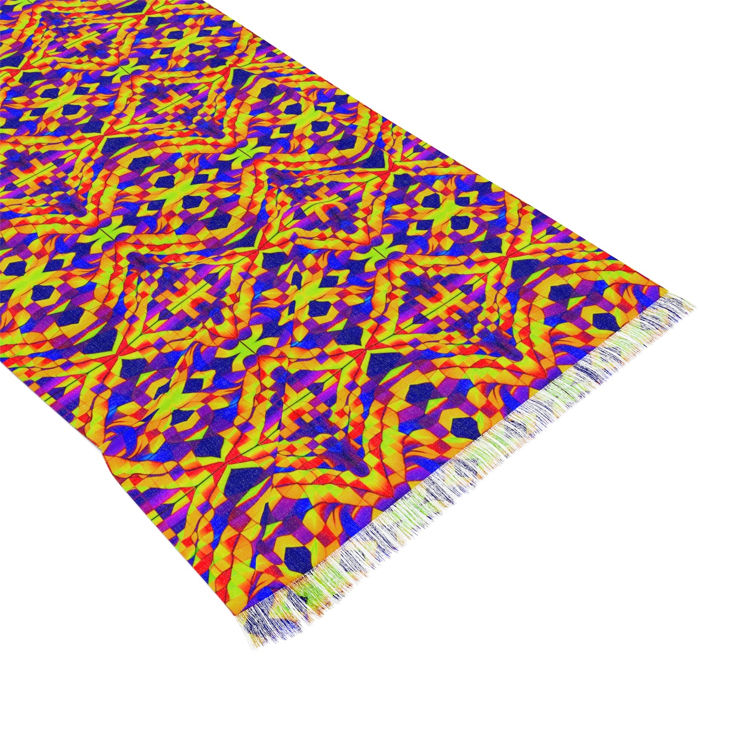 NuPlaid 01 Pashmina/Shawl/Scarf – Vibrant Psychedelic Geometric Rave EDM Festival Style