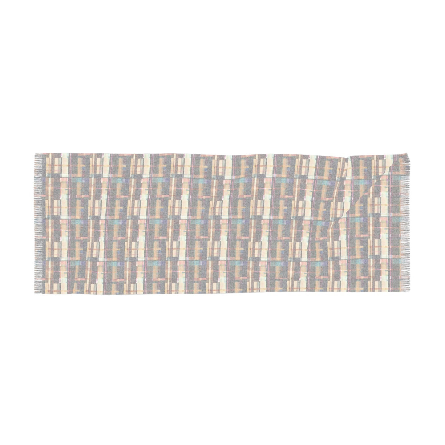 NuPlaid 04 Pashmina – Earth-Toned Vintage Plaid Scarf/Shawl for Boho & Festival Style